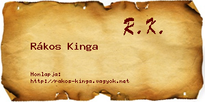 Rákos Kinga névjegykártya